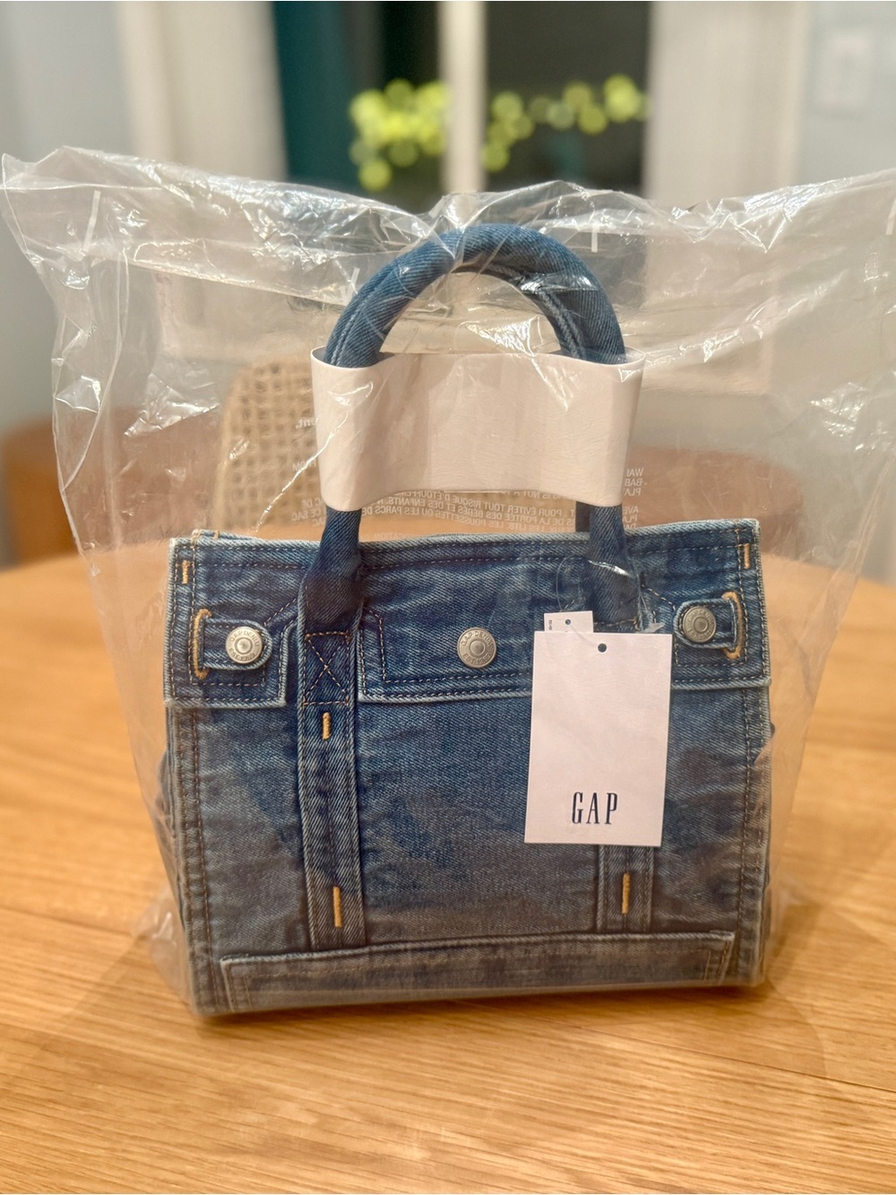 Gap Small Five Pocket Denim Tote in Medium Wash
